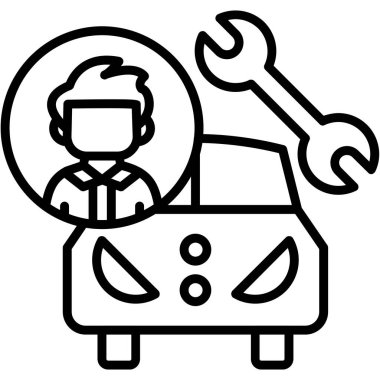 onarım servisi anahtar simgesi ana hat biçiminde