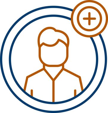 Web Kullanımı için Arkadaş İsteği Simgesi, Basit Vektör İllüstrasyonu