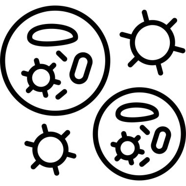 bakteri virüsü ikonu ana hat biçiminde