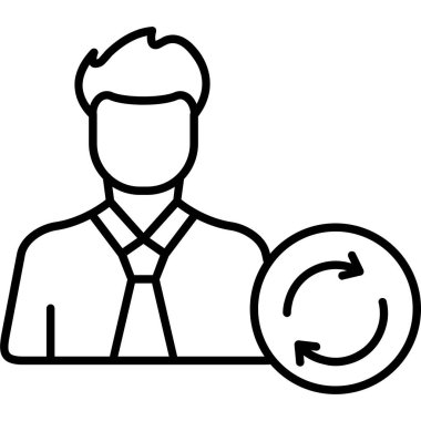 Klasör vektör simgesi olan bir iş adamı. ince çizgi tasarımı.