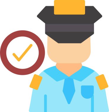 polis düz simgesi, vektör illüstrasyonu