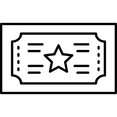 bilet vektör çizgisi simgeleri tasarımı