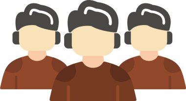 İki adam kulaklık, illüstrasyon, beyaz arka planda vektör..