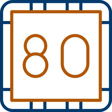 Web Kullanımı için 80. Seksen Simge, Basit Vektör İllüstrasyonu