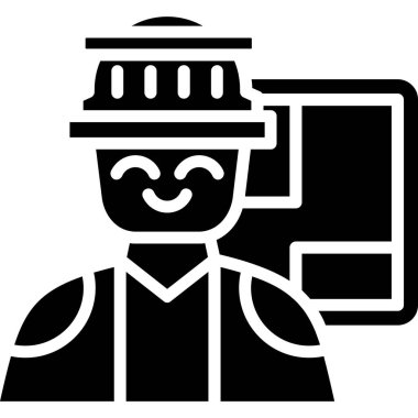 Vektör olarak çiftçi ikonu. logotype