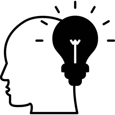 düz biçimli yaratıcı beyin fikri simgesi