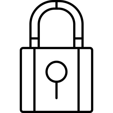 Asma kilit. Web simgesi basit illüstrasyon