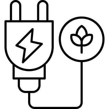 Eko ekoloji ikonu ana hatlar biçiminde