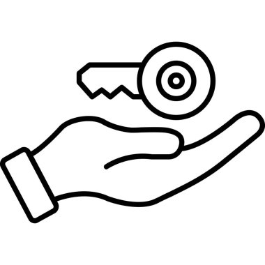 Anahtarı tutan bir elin vektör çizimi