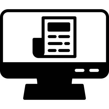 bilgisayar izleme simgesi, vektör illüstrasyonu