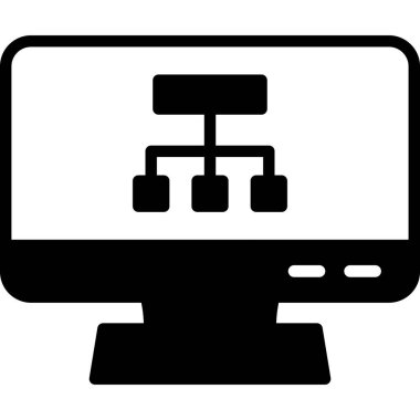masaüstü monitörü bilgisayar simgesi, vektör illüstrasyonu