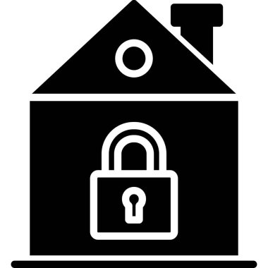 ev kilidi simgesi basit bir şekilde arkaplan vektörü illüstrasyonunda izole edildi