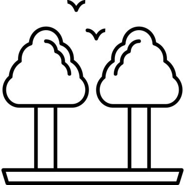 Ağaçlar simgesi, vektör illüstrasyonu