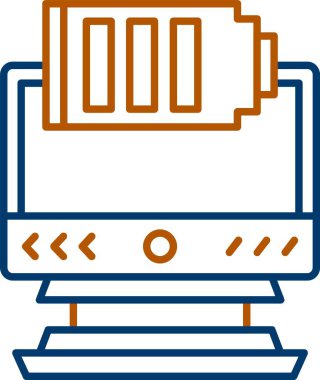 Web kullanımı için Batarya Simgesi, Basit Vektör İllüstrasyonu