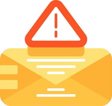 Uyarı e- posta simgesi düz biçimli