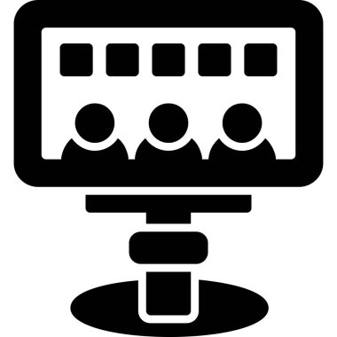 Bilgisayar monitörü. Web simgesi basit illüstrasyon