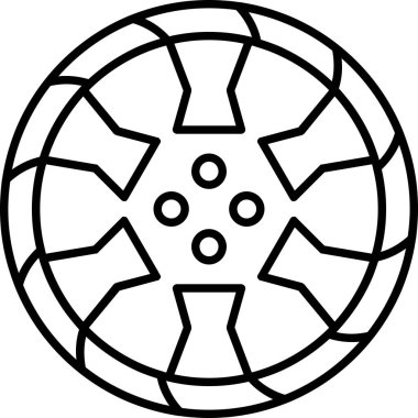 Tekerlek simgesi, vektör çizimi