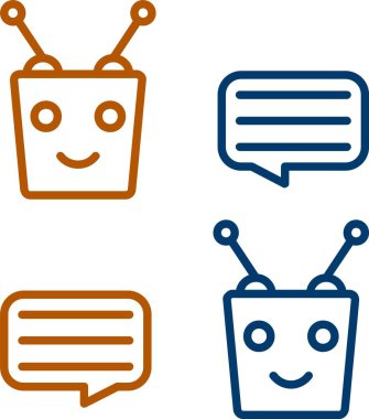 Chatbot Simgesi, Web Kullanımı için Basit Vektör İllüstrasyonu