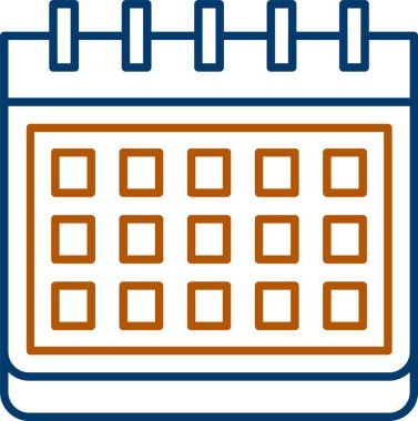 Web Kullanımı için Takvim Simgesi, Basit Vektör İllüstrasyonu