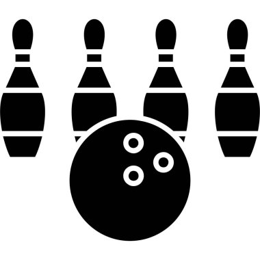 Bowling topu simgesi basit vektör. Bowling topu. oyun bowlingi