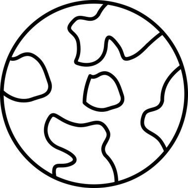 Dünya gezegeni ikonu. Beyaz arkaplanda izole edilmiş web tasarımı için dünya gezegen vektör simgesi ana hatları