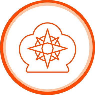 Web kullanımı için Windroses Simgesi, Basit Vektör İllüstrasyonu