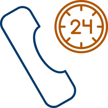 Web Kullanımı için 24 Saat Simgesi, Basit Vektör İllüstrasyonu