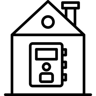 Eve. Web simgesi basit illüstrasyon