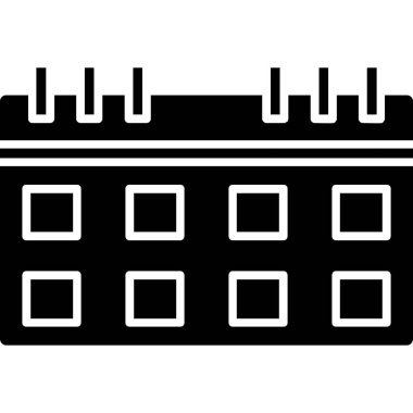 Siyah renkli otel ikonu. Otel ve otel sembolünün vektör çizimi.