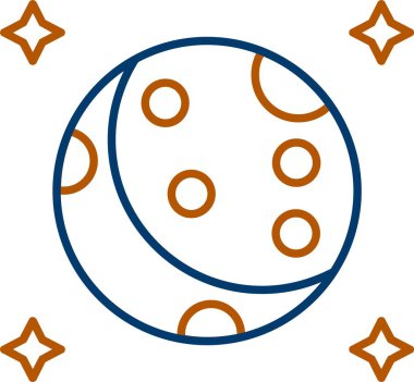 Web Kullanımı için Tam Moona Simgesi, Basit Vektör İllüstrasyonu