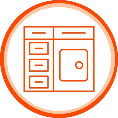 Web kullanımı için Kabine Simgesi, Basit Vektör İllüstrasyonu