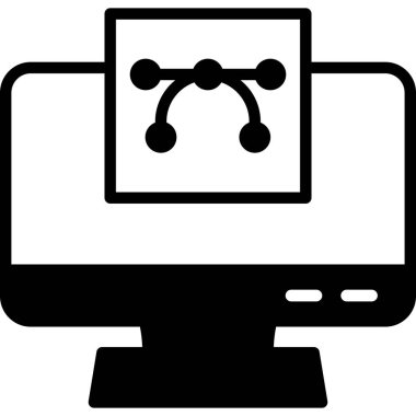 Monitör. Web simgesi basit illüstrasyon