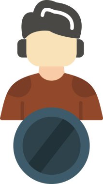 Miğfer. Web simgesi basit illüstrasyon