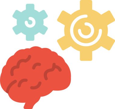 Beyin ve dişli vektör simgesi