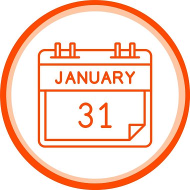 Web Kullanımı için 31 Ocak Simgesi, Basit Vektör İllüstrasyonu