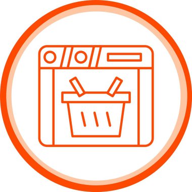 Web kullanımı için Çevrimiçi Satış Simgesi, Basit Vektör İllüstrasyonu