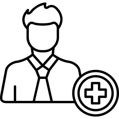 Doktor. Web simgesi basit illüstrasyon