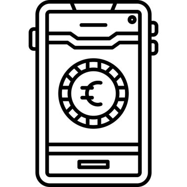 Avro mobil ödeme ikonu vektör illüstrasyon grafik tasarımı