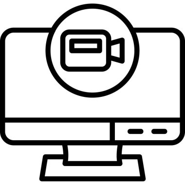 Monitör. Web simgesi basit illüstrasyon