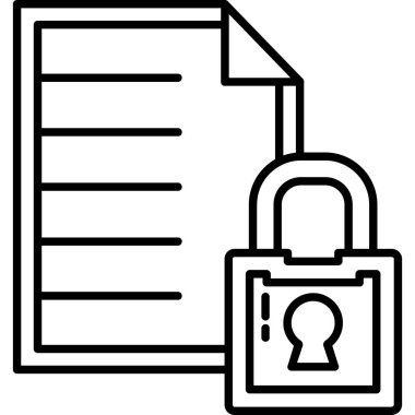 Asma kilit simgesi. Web tasarımı için basit güvenlik vektör çizimi tasarımı