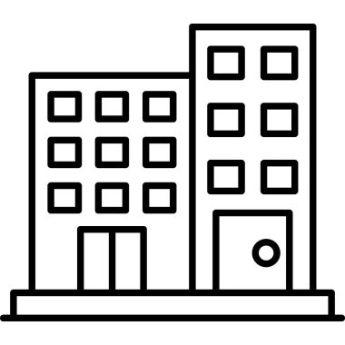 Bina. Web simgesi basit illüstrasyon