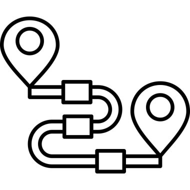 konum haritası gps simgesi ana hat biçiminde