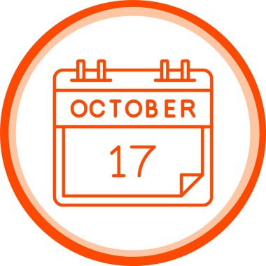 17 Ekim Simgesi, Web Kullanımı için Basit Vektör İllüstrasyonu