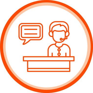 Web Kullanımı için Müşteri Hizmeti Simgesi, Basit Vektör İllüstrasyonu