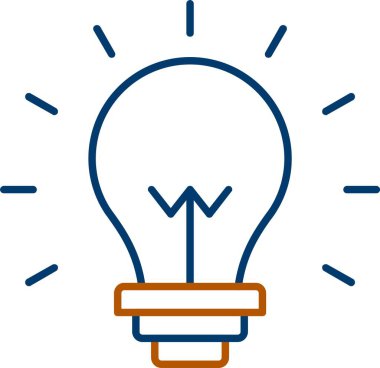 Ampul Simgesi, Web Kullanımı için Basit Vektör İllüstrasyonu