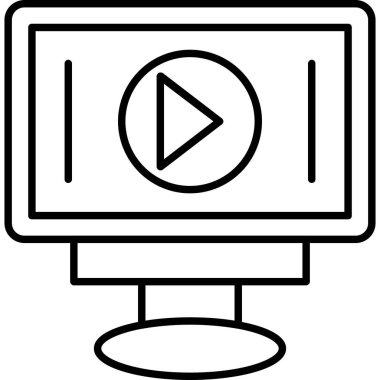 video oynatıcı simgesi, vektör illüstrasyonu