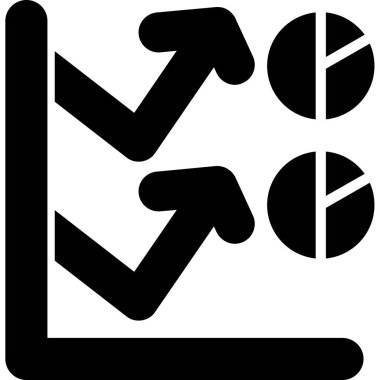 iş grafiği büyüme simgesi ana hatlar biçiminde