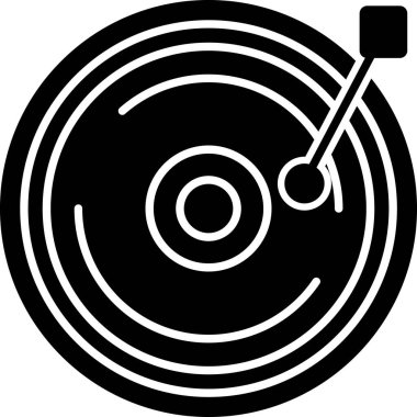 Vinil kayıt simgesinin vektör illüstrasyonu