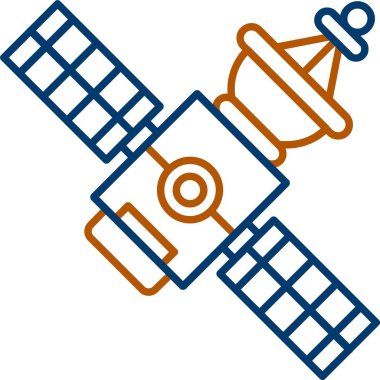 Web Kullanımı için Uydu Simgesi, Basit Vektör İllüstrasyonu