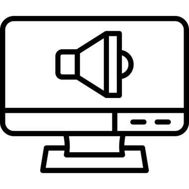 Bilgisayar monitörü. Basit tasarım simgesi